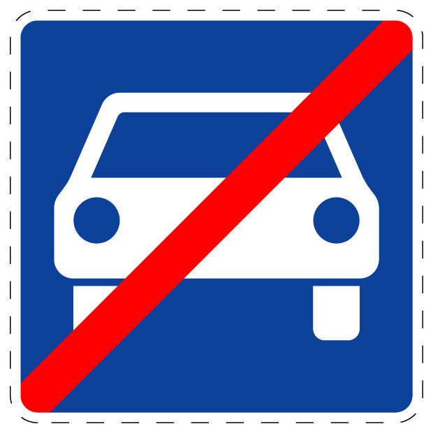 1 Stück Verkehrszeichen "Ende der Kraftfahrstraße" 5-70 cm ES-Verk-336