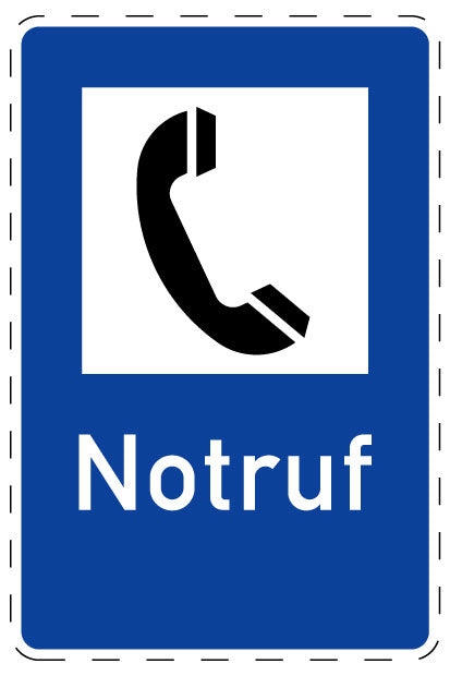 1 Stück Verkehrszeichen "Notruf" 5-70 cm ES-Verk-360-51