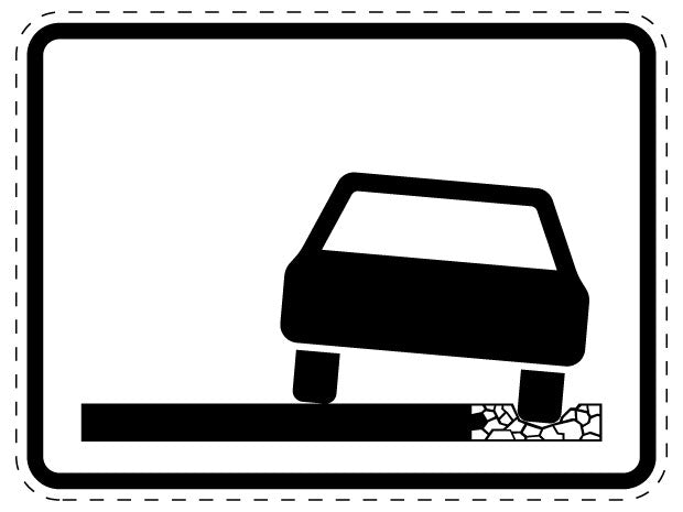 1 Stück Verkehrszeichen "Seitenstreifen für mehrspurige Kraftfahrzeuge nicht befahrbar" 5-70 cm ES-Verk-388