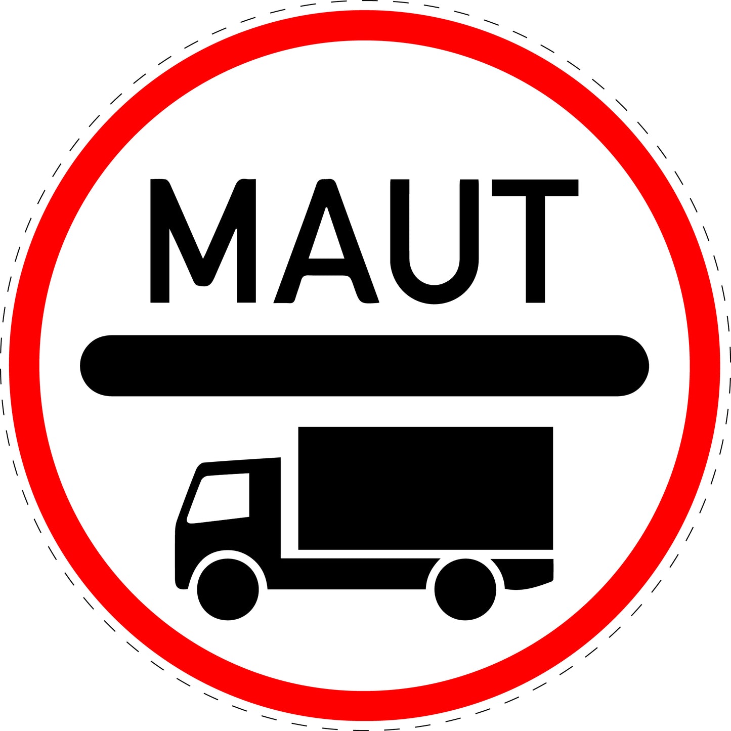 1 Stück Verkehrszeichen "Mautpflicht nach dem Bundesfernstraßenmautgesetz" 5-70 cm ES-Verk-390