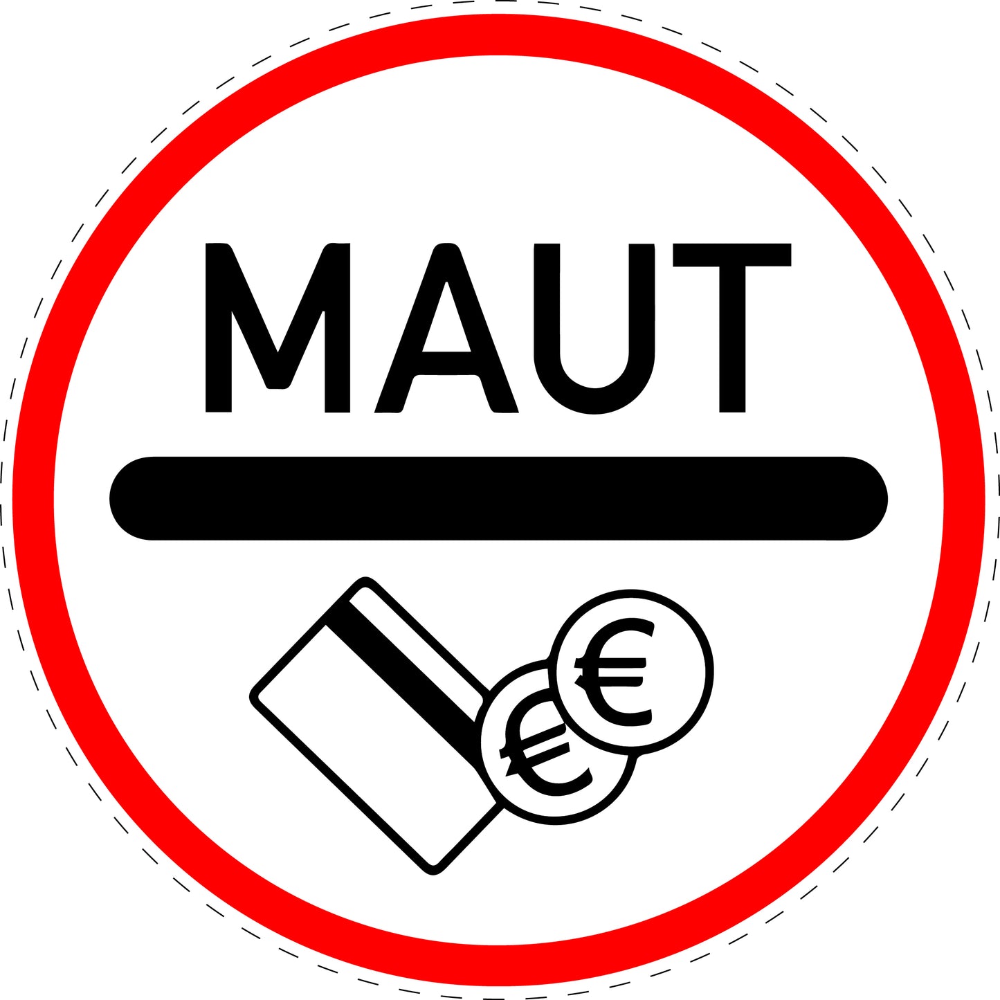 1 Stück Verkehrszeichen "Mautpflichtige Strecke" 5-70 cm ES-Verk-391