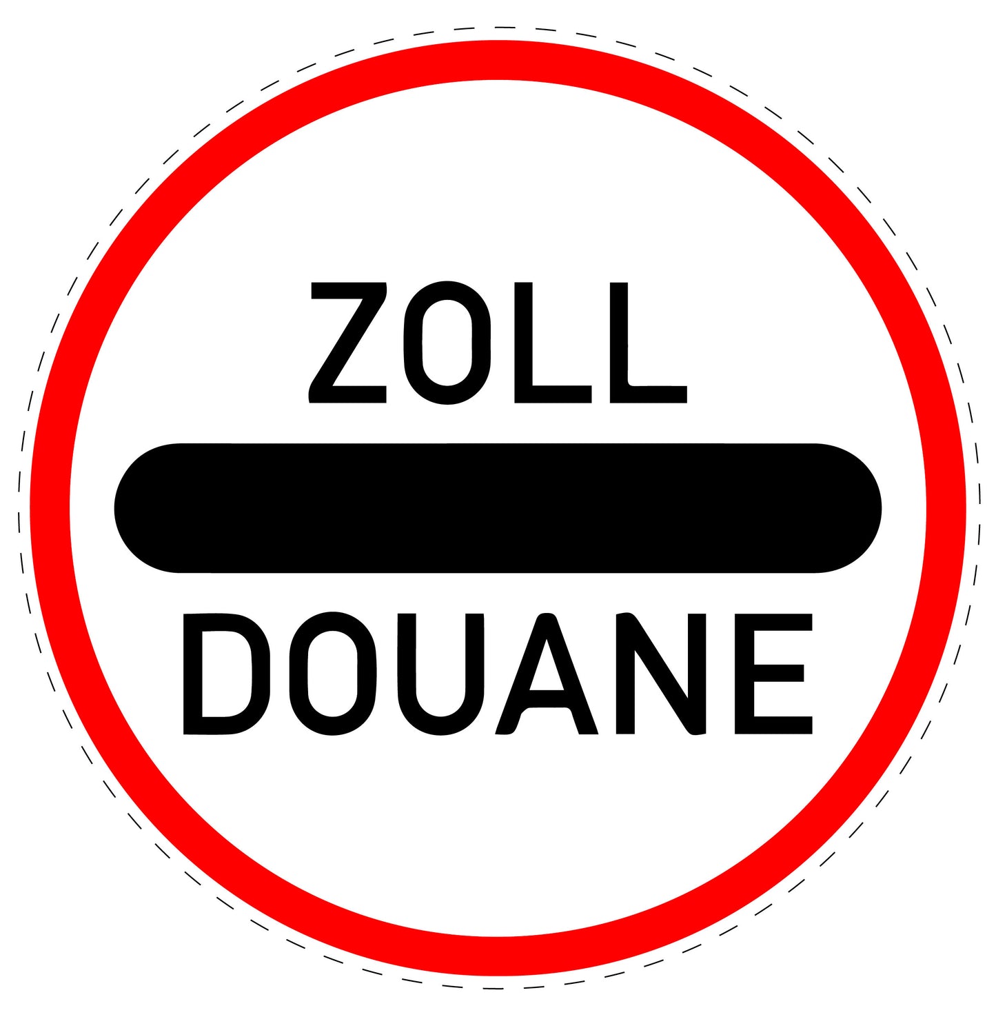 1 Stück Verkehrszeichen "Zollstelle" 5-70 cm ES-Verk-392