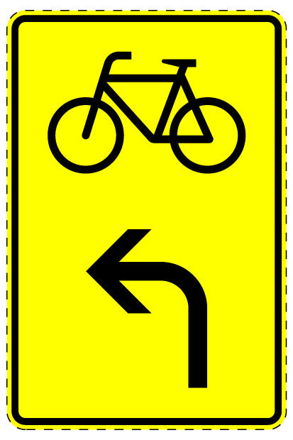 1 Stück Verkehrszeichen "Radverkehr – linksweisend" 5-70 cm ES-Verk-442-10