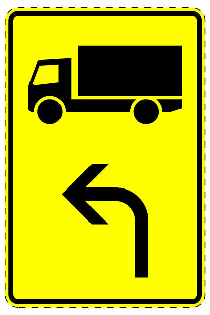 1 Stück Verkehrszeichen "KFZ mit einer zulässigen Gesamtmasse über 3,5 t – linksweisend" 5-70 cm ES-Verk-442-11