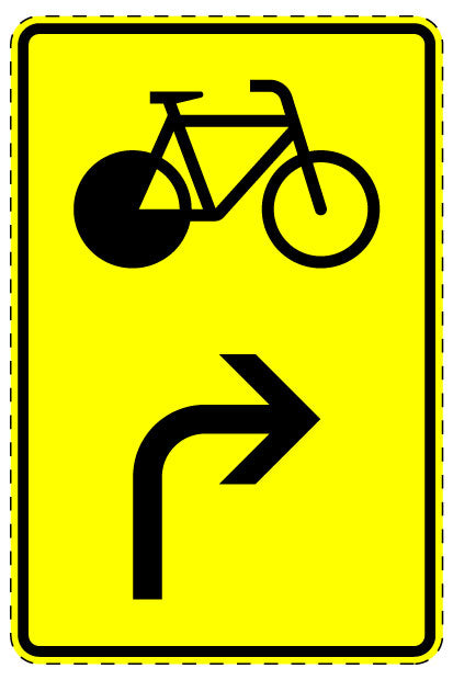 1 Stück Verkehrszeichen "Radverkehr – rechtsweisend" 5-70 cm ES-Verk-442-20