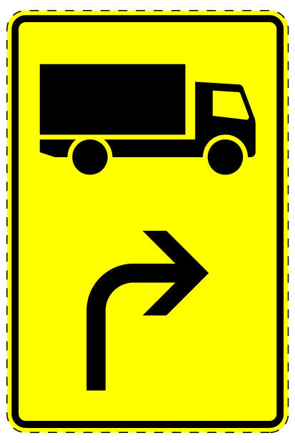 1 Stück Verkehrszeichen "KFZ mit einer zulässigen Gesamtmasse über 3,5 t – rechtsweisend" 5-70 cm ES-Verk-442-21