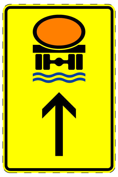 1 Stück Verkehrszeichen "Fahrzeuge mit wassergefährdender Ladung – geradeaus" 5-70 cm ES-Verk-442-33