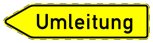 1 Stück Verkehrszeichen "Umleitungswegweiser, linksweisend" 5-70 cm ES-Verk-454-10