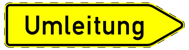 1 Stück Verkehrszeichen "Umleitungswegweiser, rechtsweisend" 5-70 cm ES-Verk-454-20
