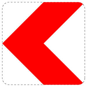 1 Stück Verkehrszeichen "Richtungstafel in Kurven linksweisend" 5-70 cm ES-Verk-625-10