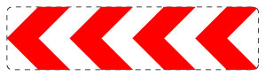 1 Stück Verkehrszeichen "Richtungstafel in Kurven, linksweisend - 500 x 2000 mm" 5-70 cm ES-Verk-625-12