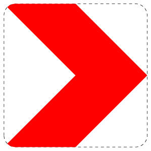 1 Stück Verkehrszeichen "Richtungstafel in Kurven rechtsweisend" 5-70 cm ES-Verk-625-20