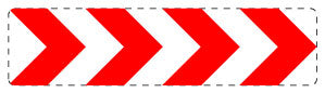 1 Stück Verkehrszeichen "Richtungstafel in Kurven, rechtsweisend - 500 x 2000 mm" 5-70 cm ES-Verk-625-22