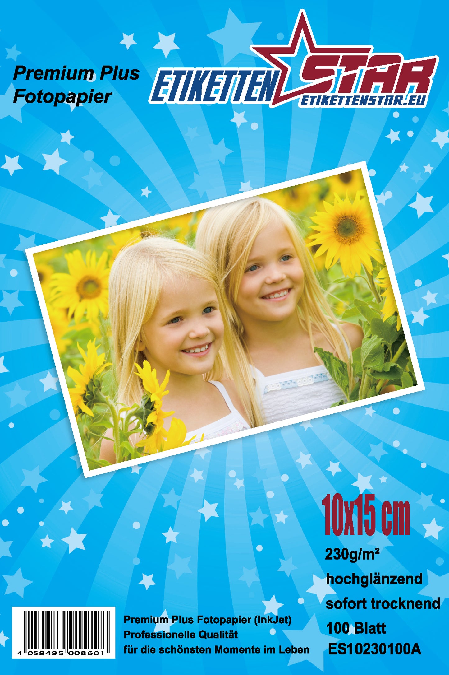 100 Blatt 10x15cm 230g/m² Fotopapier HGlossy+wasserfest von EtikettenStar