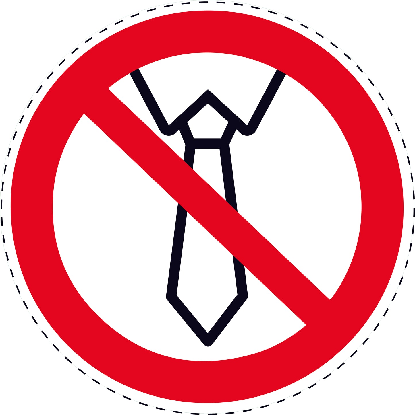 Verbotsaufkleber "Bedienung mit Krawatte verboten" aus PVC Plastik, ES-S1270