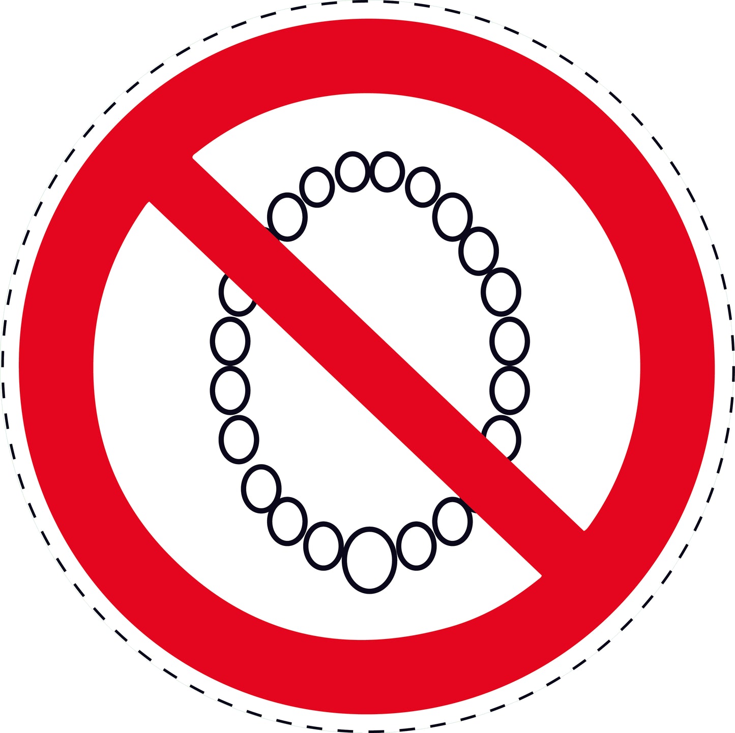 Verbotsaufkleber "Bedienung mit Halskette verboten" aus PVC Plastik, ES-S1280