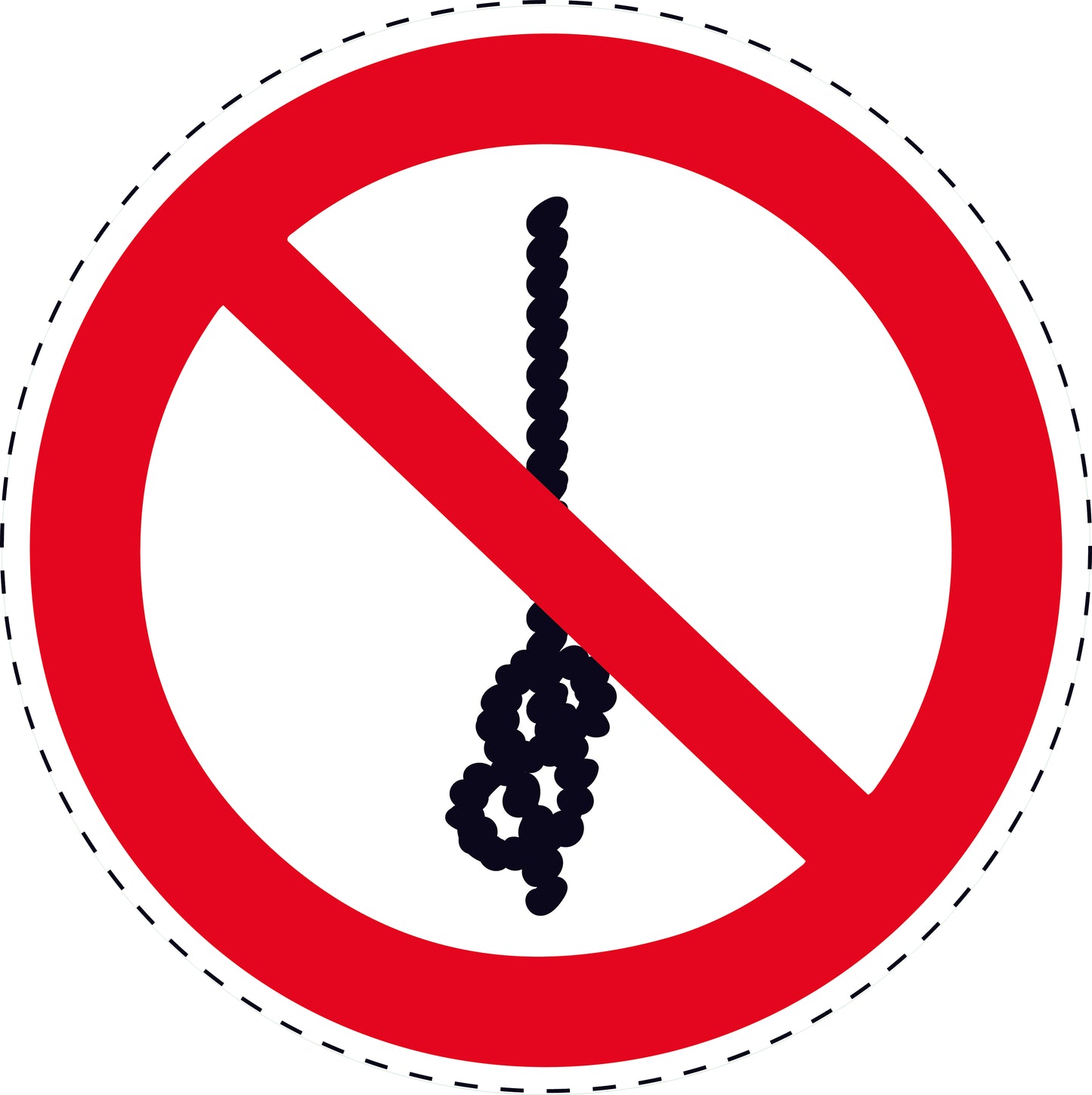 Verbotsaufkleber "Knoten verboten" aus PVC Plastik, ES-SI320