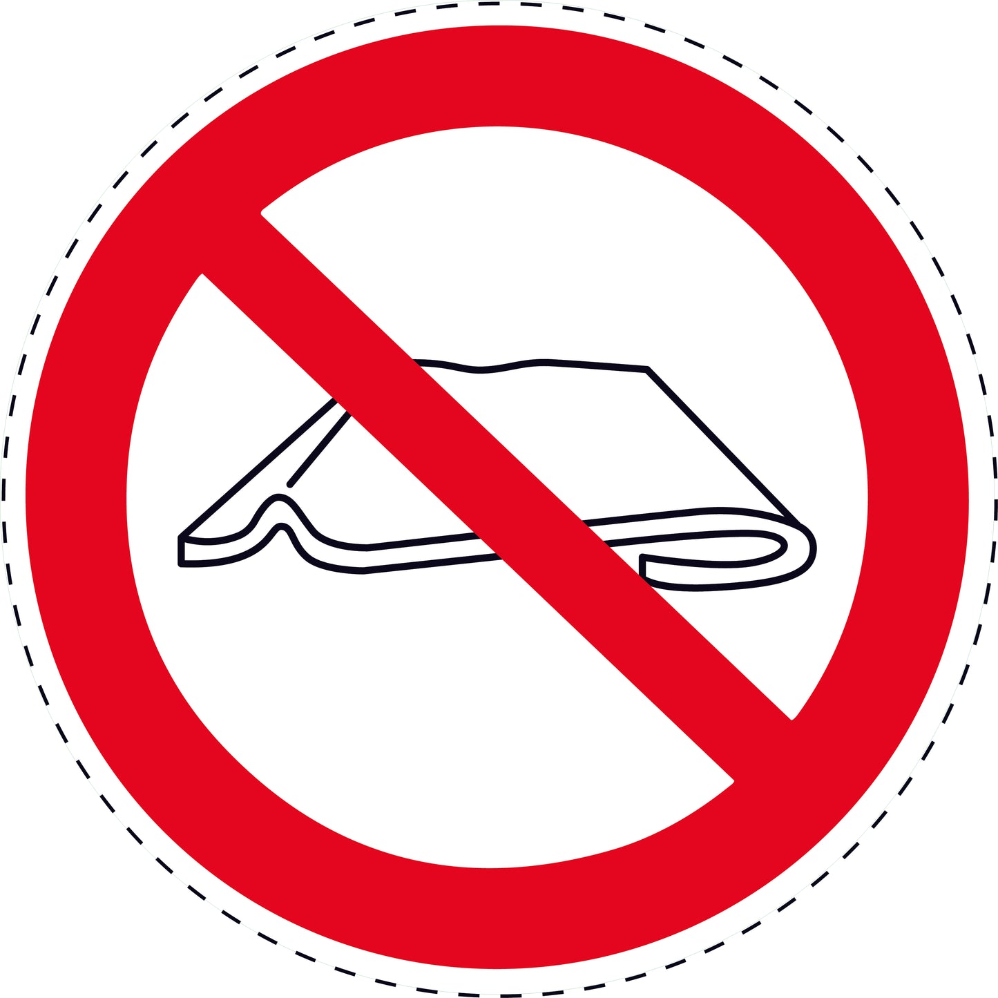 Verbotsaufkleber "Nicht falten oder zusammenschieben" aus PVC Plastik, ES-SI340