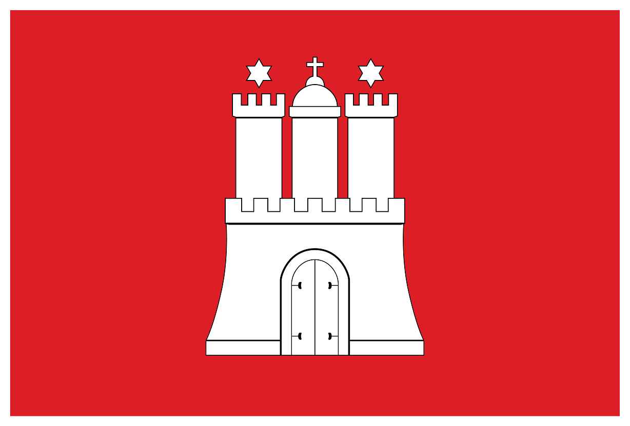 Deutschland Bundesländer Flaggen-Fahnen Aufkleber Hamburg 5-60cm FL-DE-Hamburg