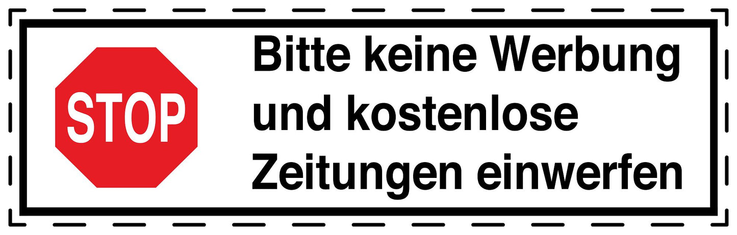 1x Keine Werbung Aufkleber transparent, wetterfest LO-KWE-2000-TR
