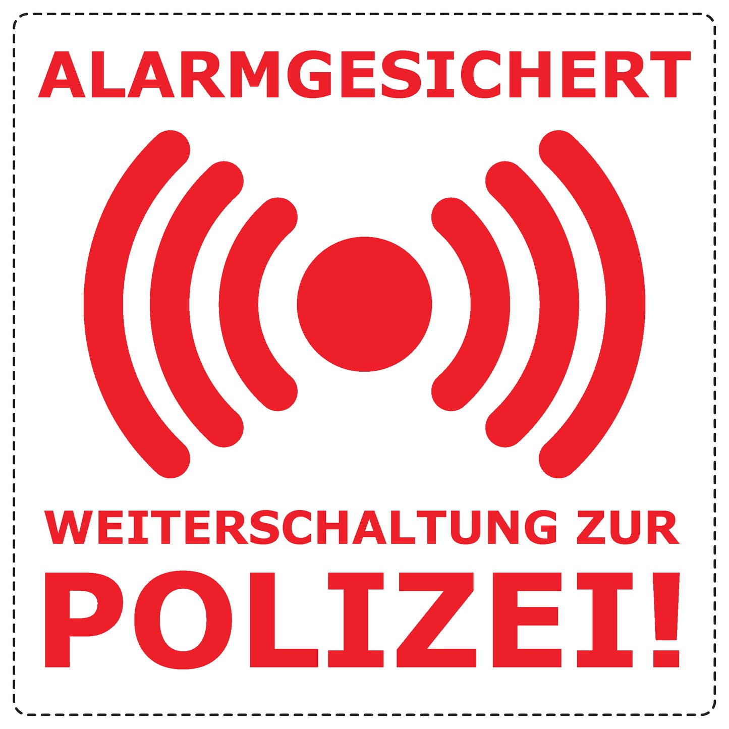 Alarmaufkleber 2-8 cm LO-ALARM-1000-5 Material transparent