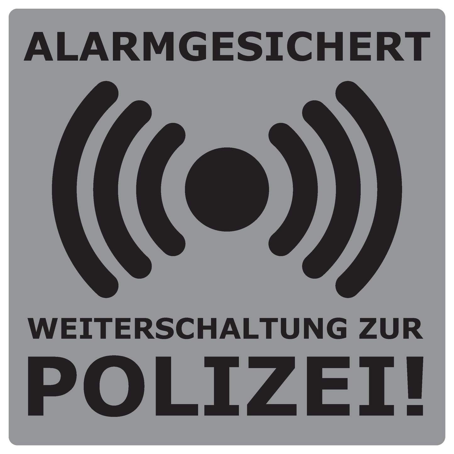Alarmaufkleber 2-8 cm LO-ALARM-1040-5 Material silber matt