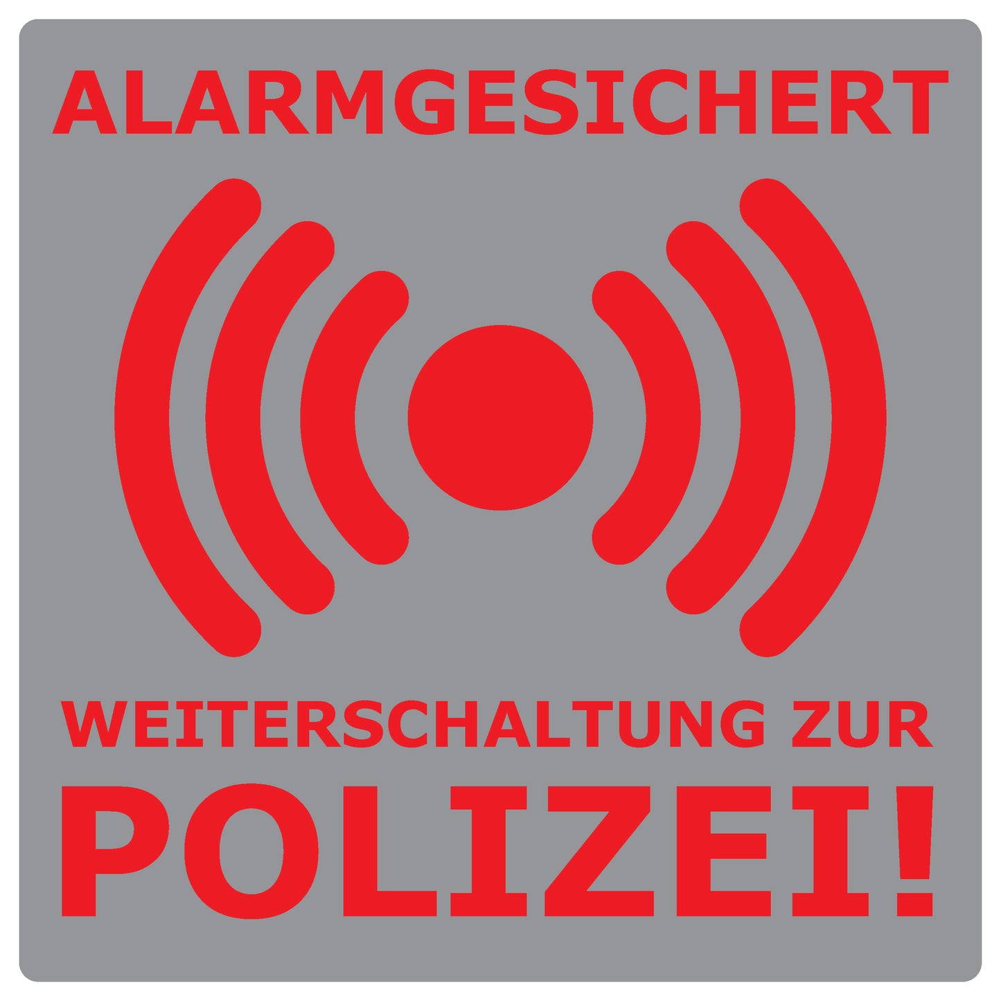 Alarmaufkleber 2-8 cm LO-ALARM-1050-10 Material silber matt
