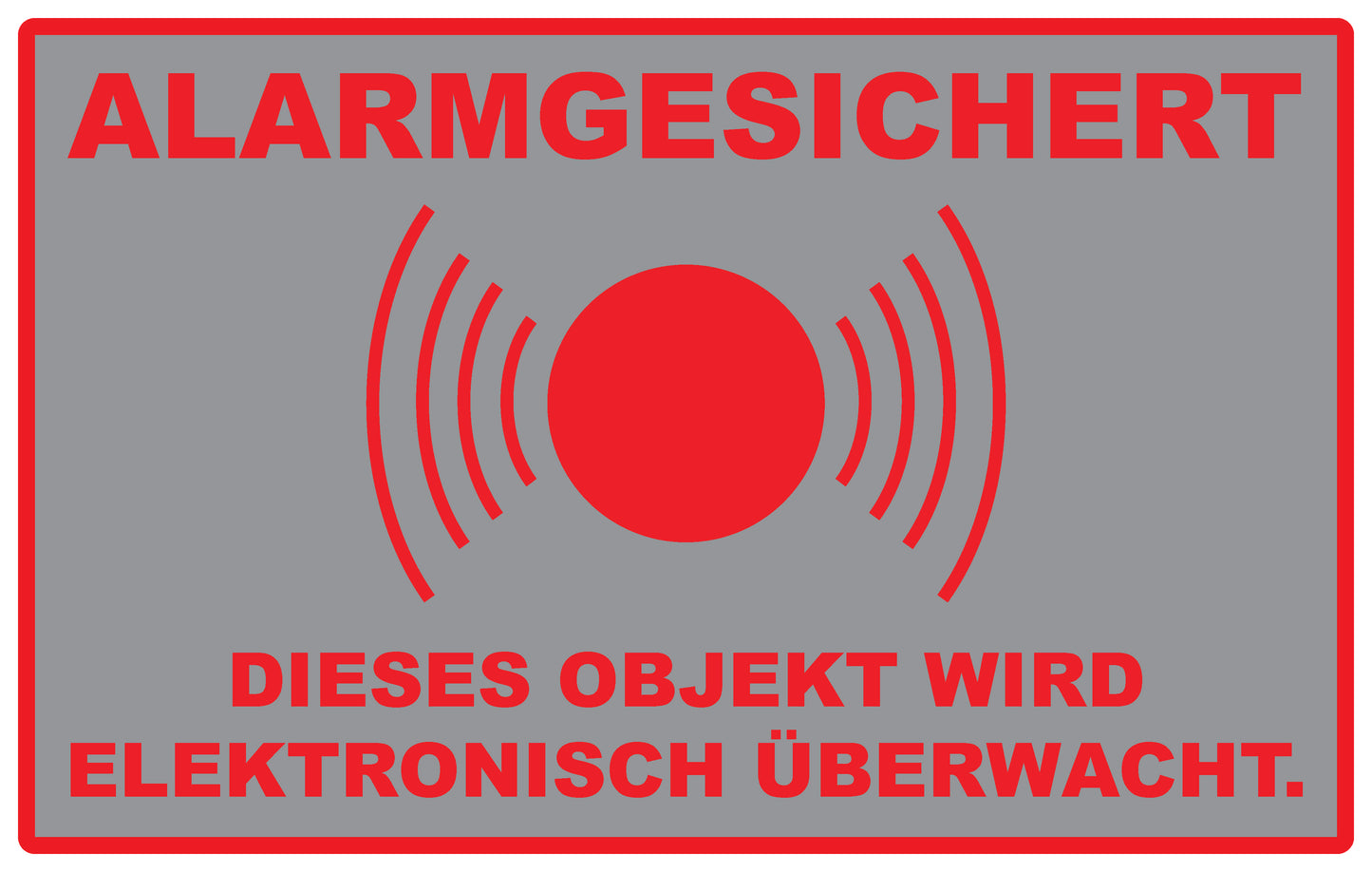Alarmaufkleber 2-8 cm LO-ALARM-2020 Material silber matt