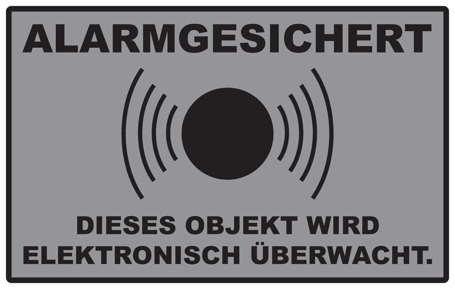 Alarmaufkleber 2-8 cm LO-ALARM-2030 Material silber matt