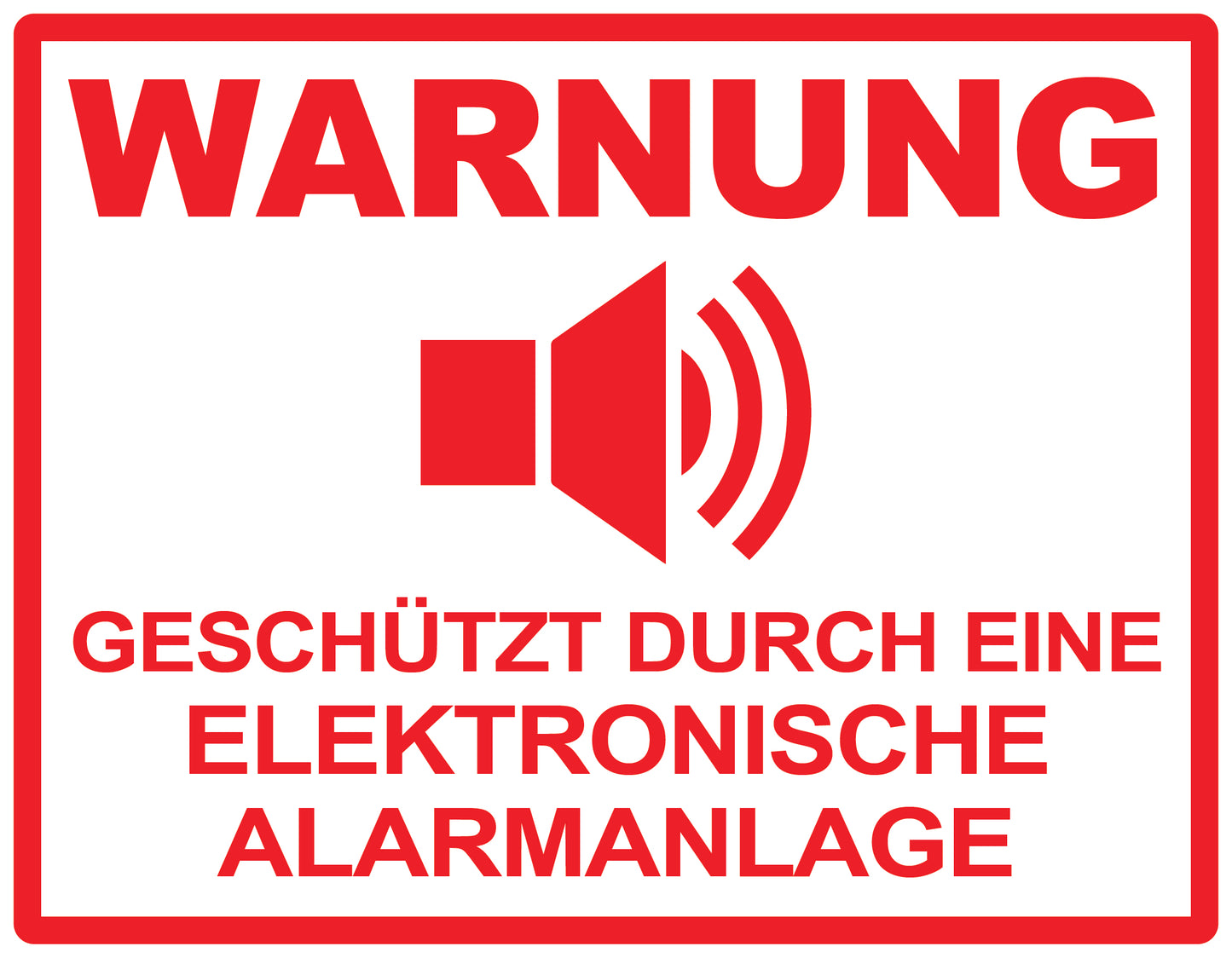 Alarmaufkleber 10-30 cm LO-ALARM-H-10000-0 Material: PVC-Plastik weiß