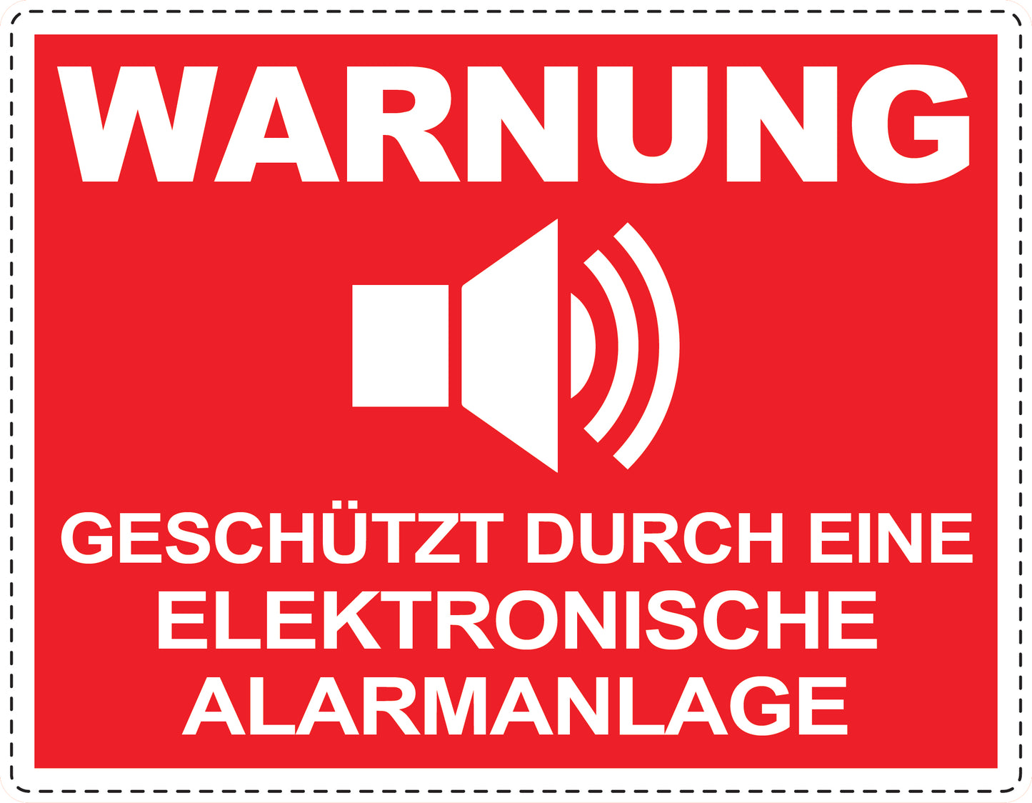 Alarmaufkleber 10-30 cm LO-ALARM-H-10000-14 Material: PVC-Plastik weiß