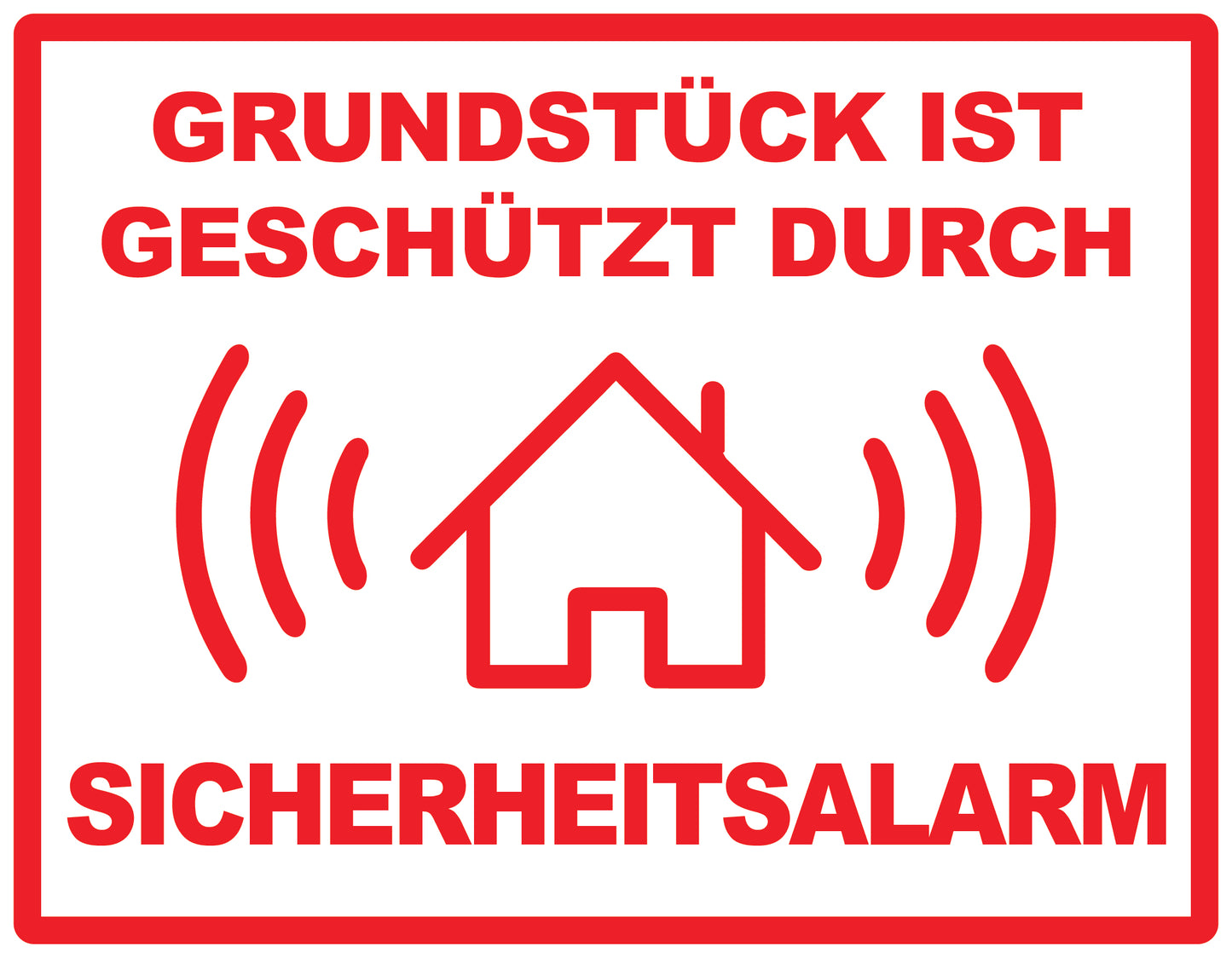 Alarmaufkleber 10-30 cm LO-ALARM-H-10100-0 Material: PVC-Plastik weiß