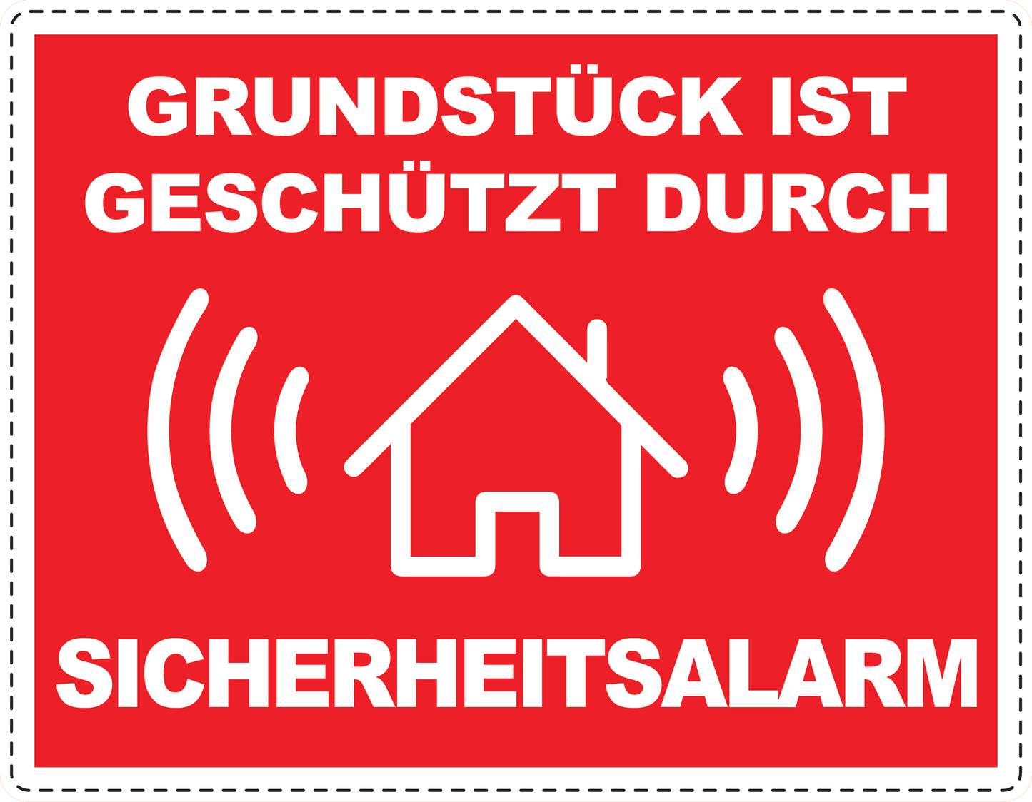 Alarmaufkleber 2-8 cm LO-ALARM-H-10100-14 Material transparent rot