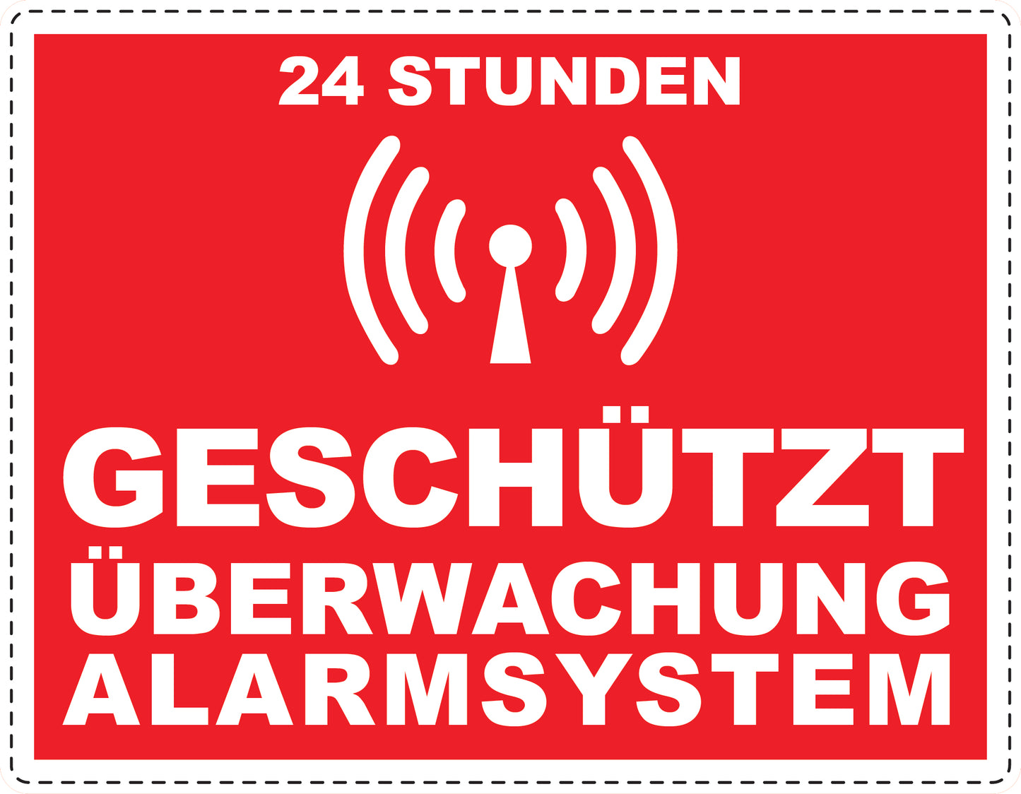Alarmaufkleber 2-8 cm LO-ALARM-H-10400-14 Material transparent