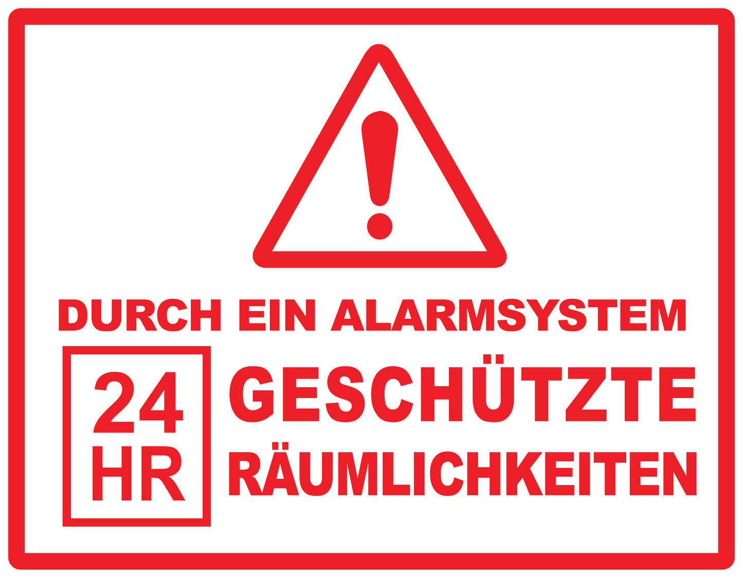 Alarmaufkleber 10-30 cm LO-ALARM-H-10500-0 Material: PVC-Plastik weiß
