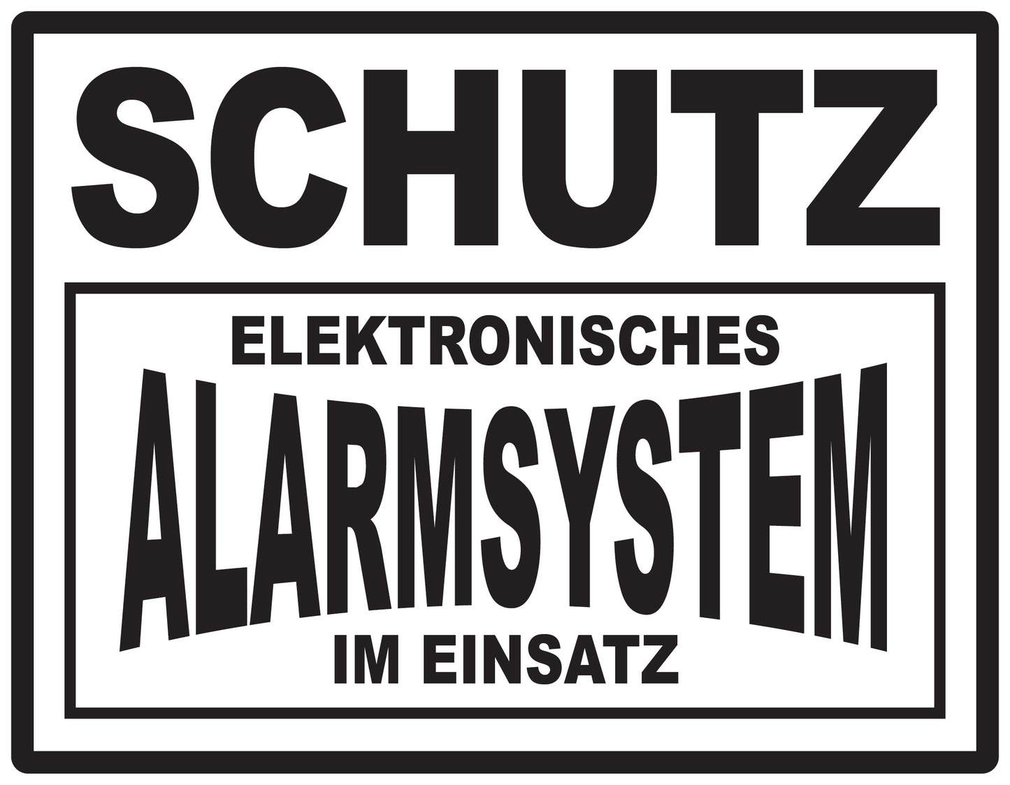 Alarmaufkleber 2-8 cm LO-ALARM-H-11000-88 Material transparent schwarz