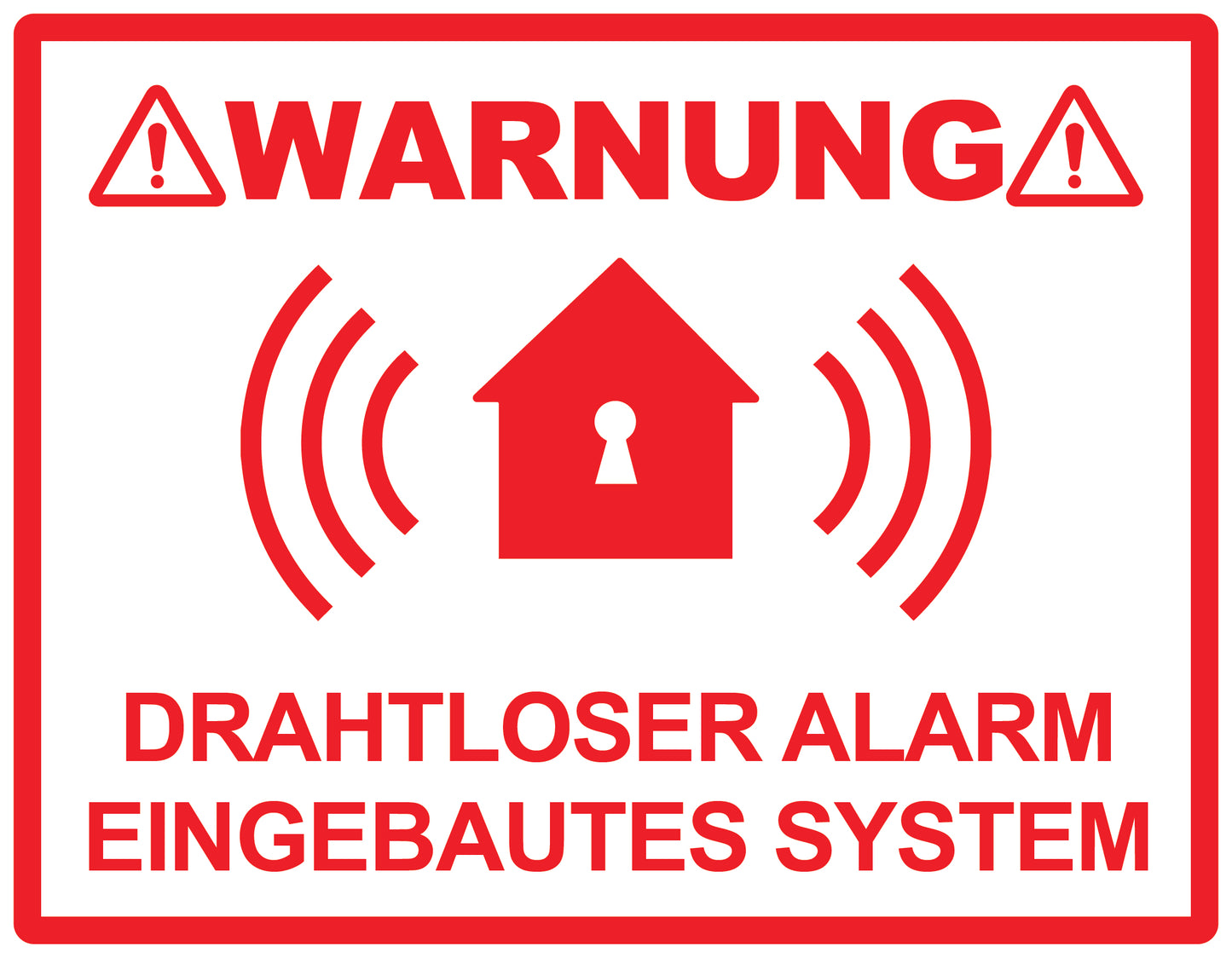 Alarmaufkleber 10-30 cm LO-ALARM-H-11200-0 Material: PVC-Plastik weiß