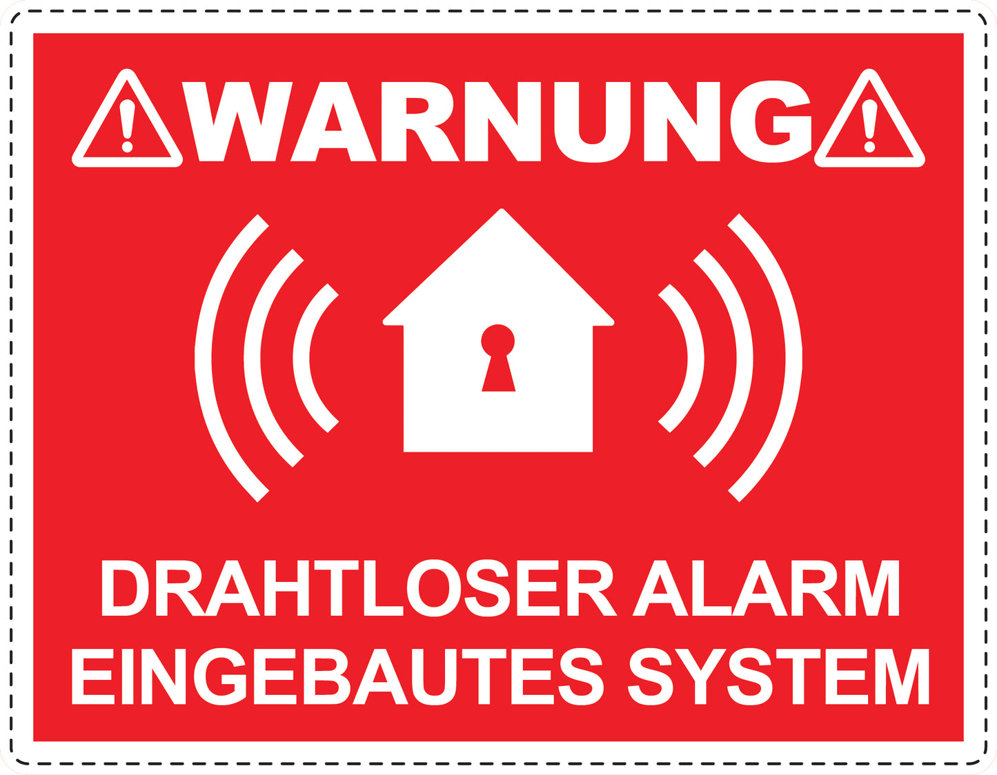 Alarmaufkleber 2-8 cm LO-ALARM-H-11200-14 Material transparent rot