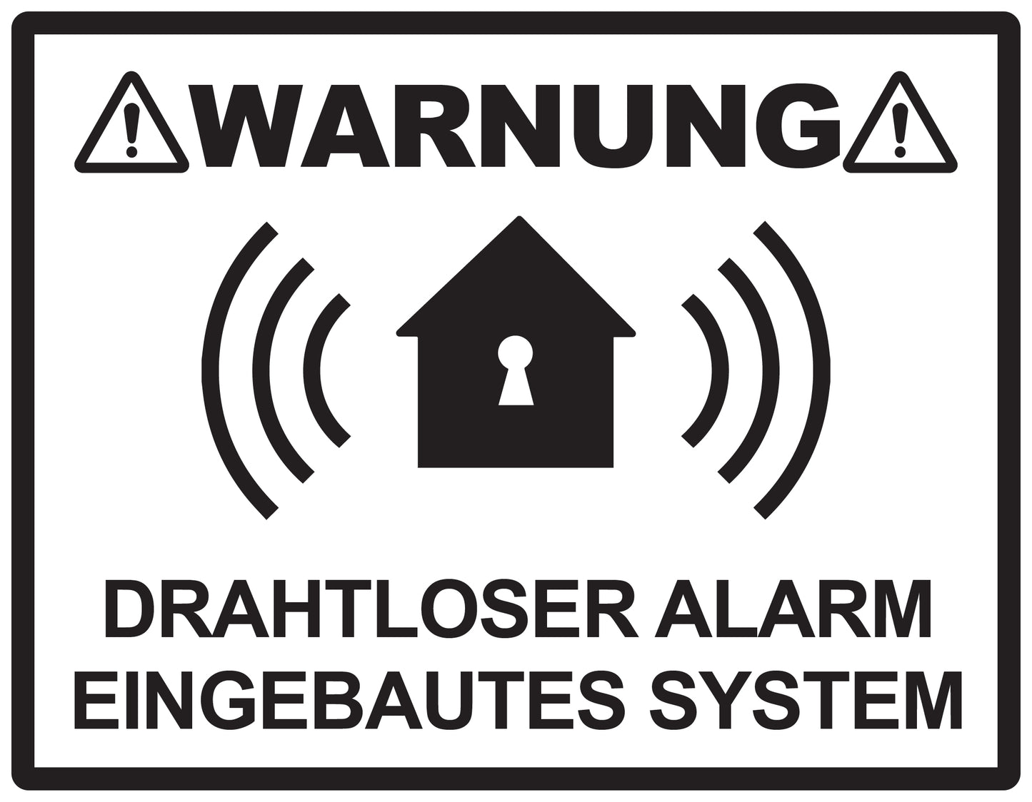 Alarmaufkleber 2-8 cm LO-ALARM-H-11200-88 Material transparent schwarz