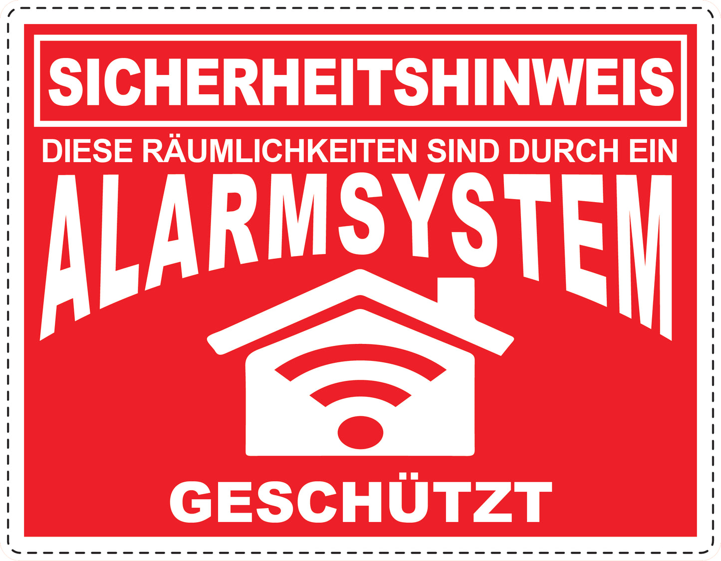 Alarmaufkleber 2-8 cm LO-ALARM-H-11400-14 Material transparent rot