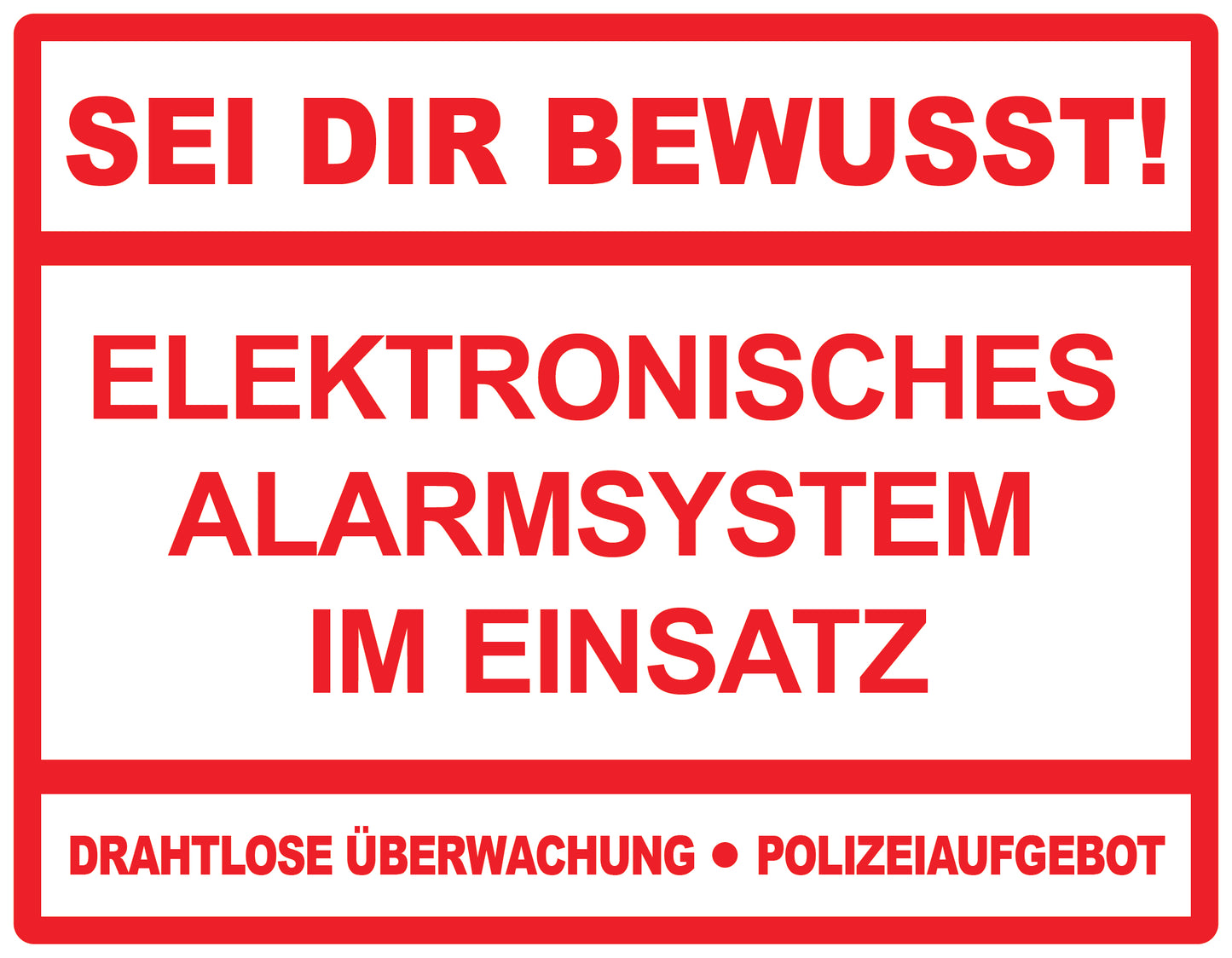 Alarmaufkleber 2-8 cm LO-ALARM-H-11500-0 Material transparent rot