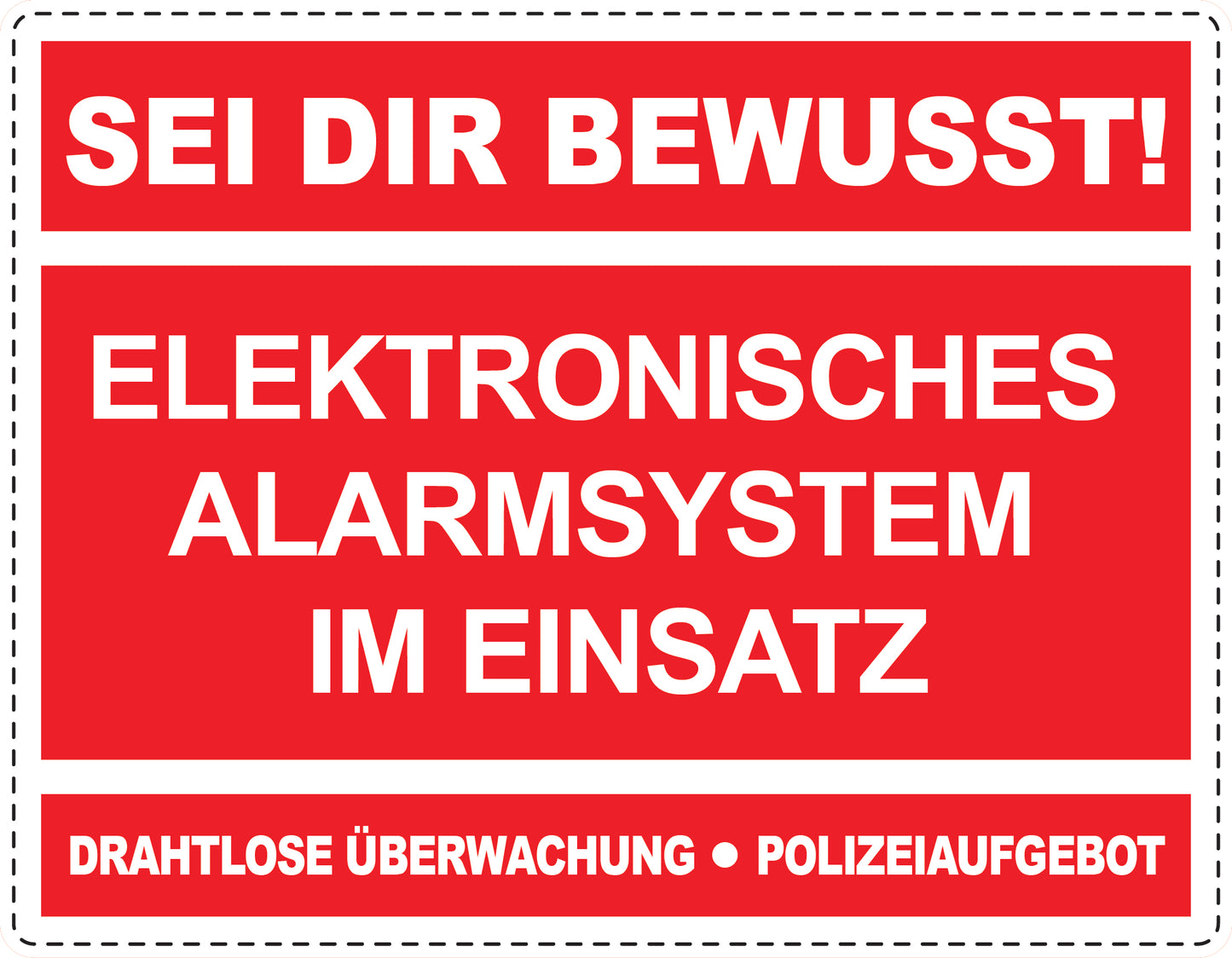 Alarmaufkleber 2-8 cm LO-ALARM-H-11500-14 Material transparent rot