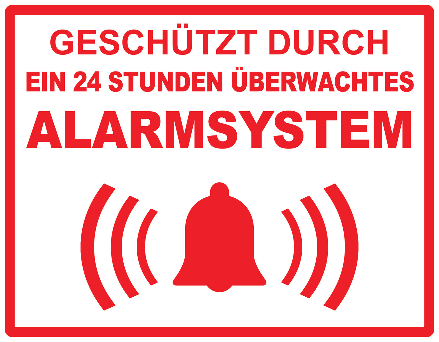 Alarmaufkleber 10-30 cm LO-ALARM-H-11600-0 Material: PVC-Plastik weiß