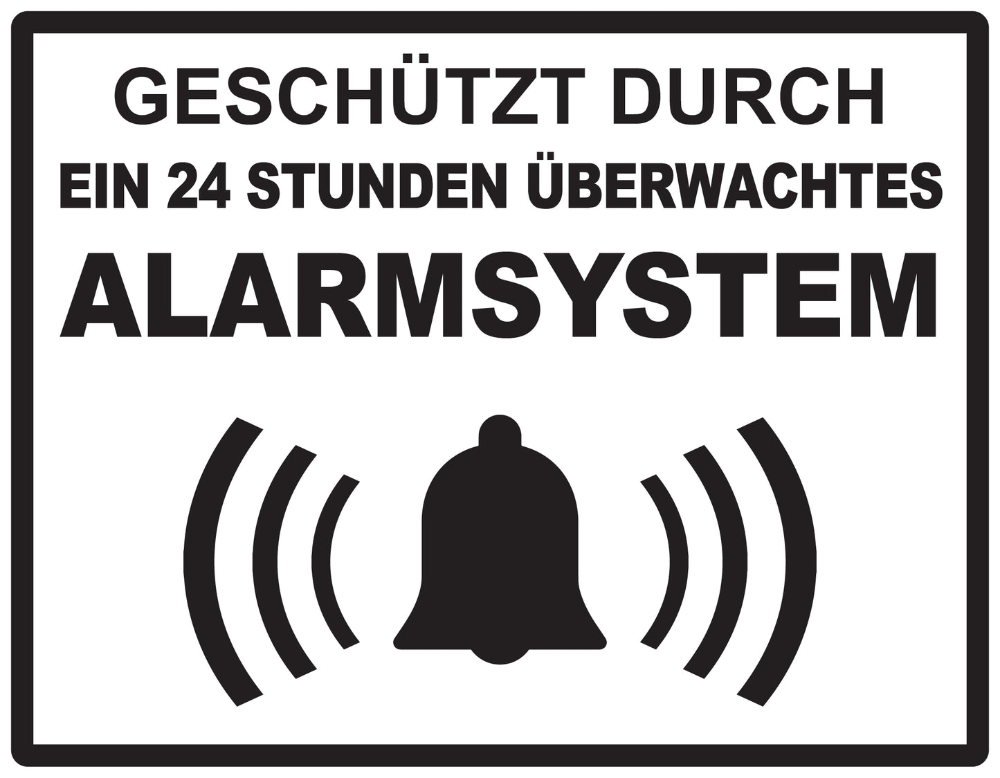 Alarmaufkleber 2-8 cm LO-ALARM-H-11600-88 Material transparent schwarz