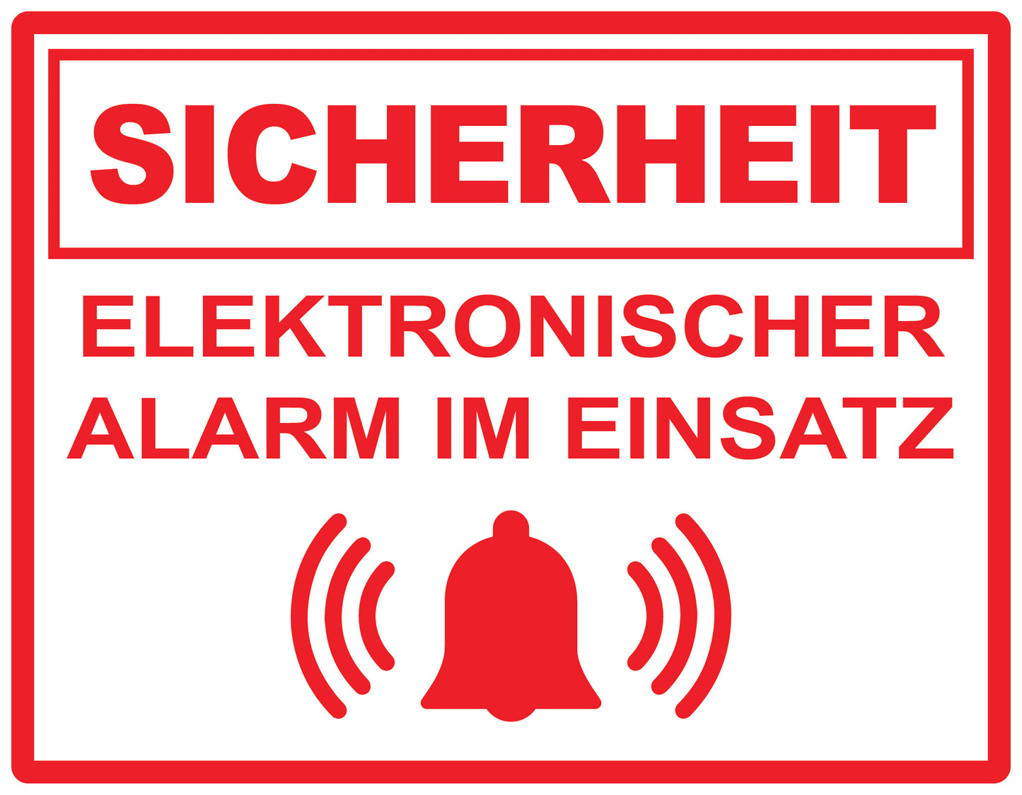 Alarmaufkleber 10-30 cm LO-ALARM-H-11900-0 Material: PVC-Plastik weiß rot