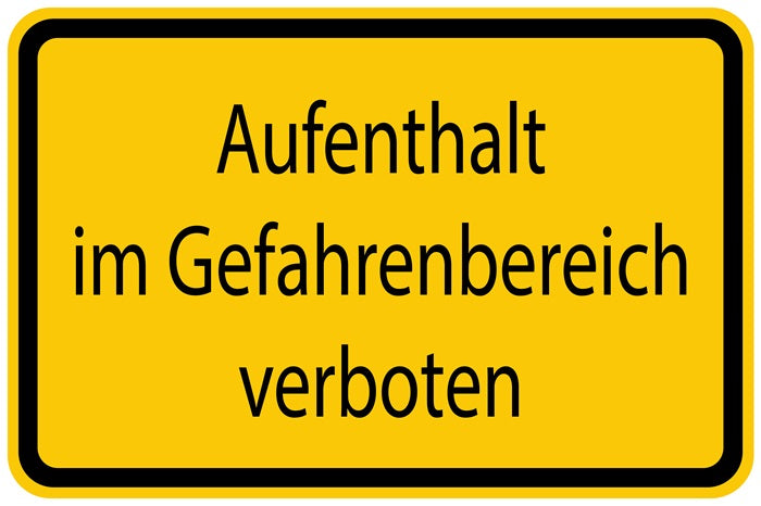 Baustellenaufkleber "Aufenthalt im Gefahrenbereich verboten" LO-BAU-1010