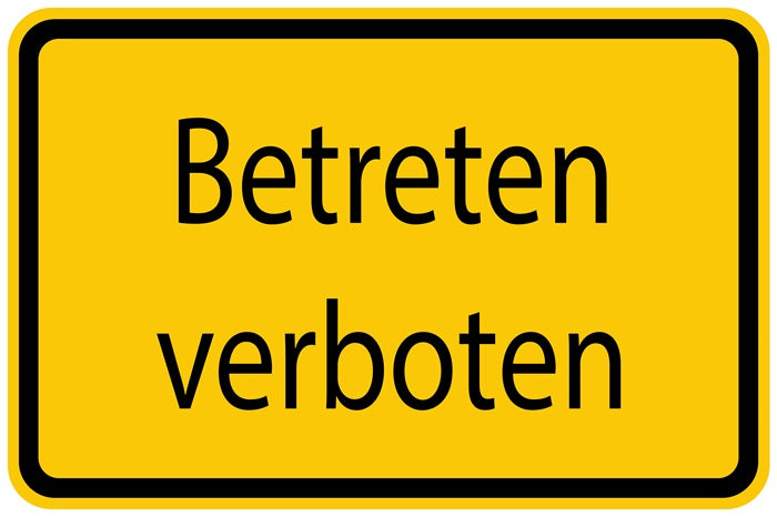 Baustellenaufkleber "Betreten verboten" gelb LO-BAU-1020