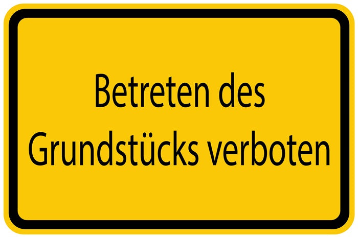 Baustellenaufkleber "Betreten des Grundstücks verboten" gelb LO-BAU-1100