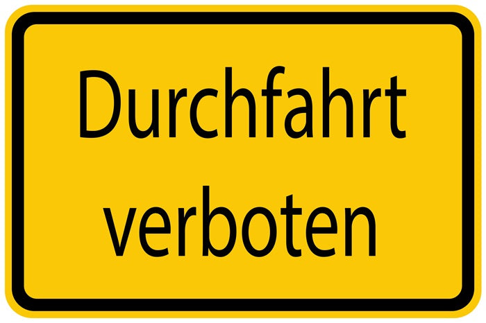 Baustellenaufkleber "Durchfahrt verboten" LO-BAU-1150