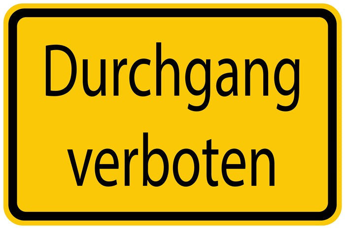 Baustellenaufkleber "Durchgang verboten" gelb LO-BAU-1160